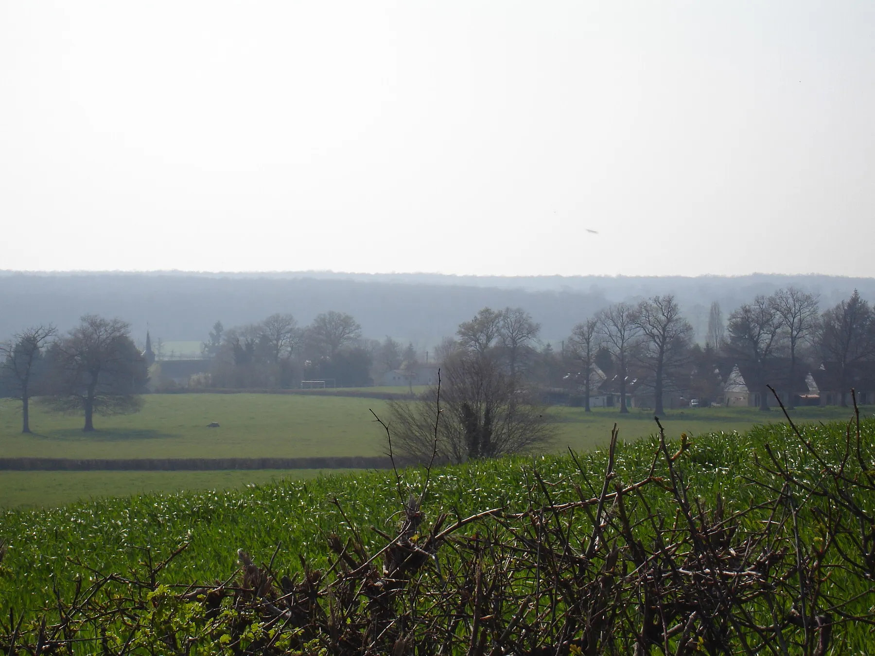 General view of the small town of Budelière, Creuse, France
