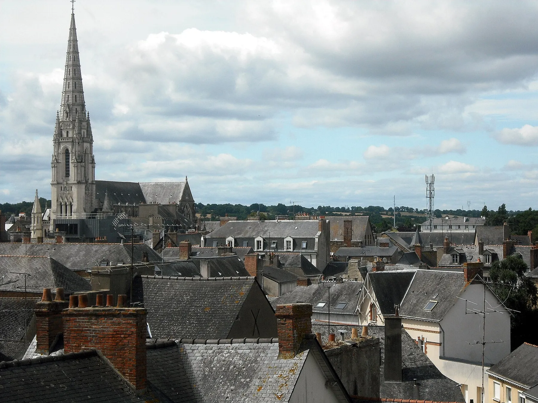 View over Châteaubriant, Loire-Atlantique, France, from the castle.