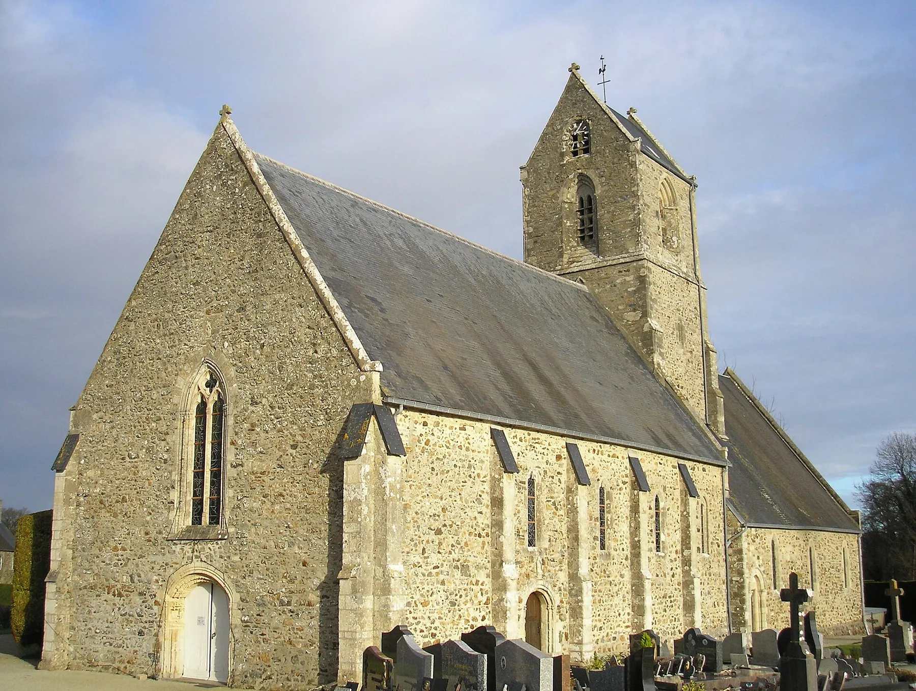 Saint-Martin-d'Aubigny (Normandie, France). L'église Saint-Martin.
