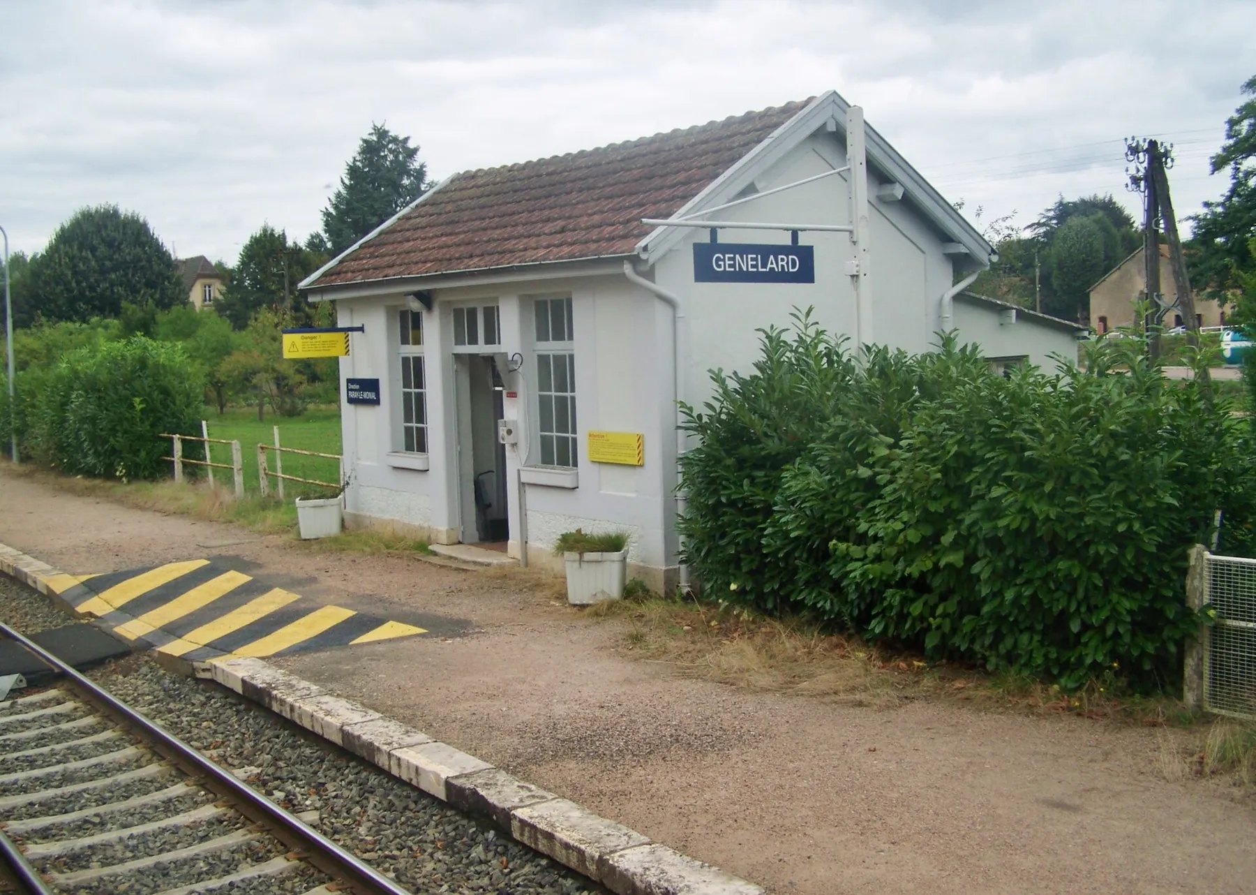 Sight of a part of the Génelard railway station, in Saône-et-Loire, France.