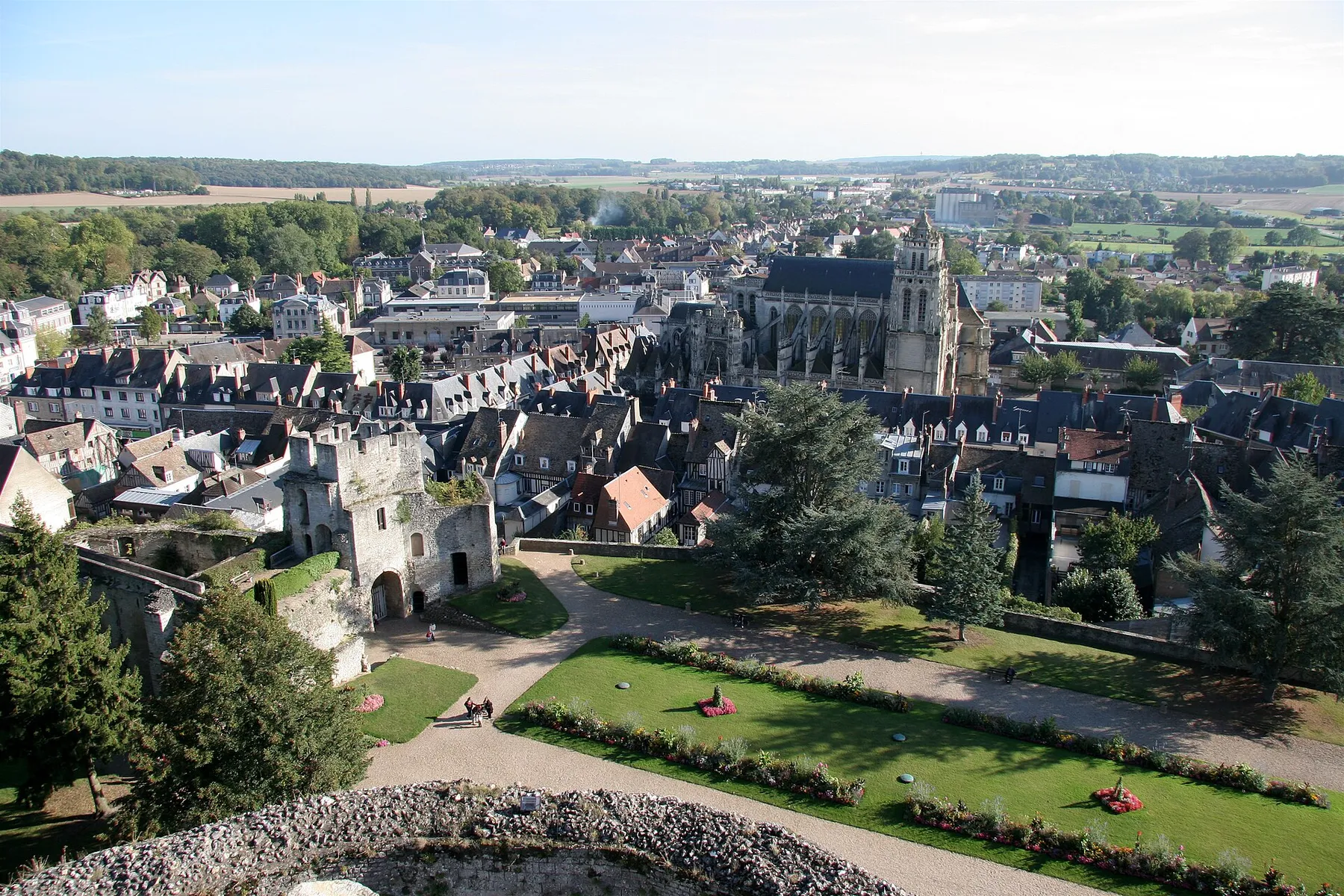 Gisors, Eure, France. General view from the top of the dungeon