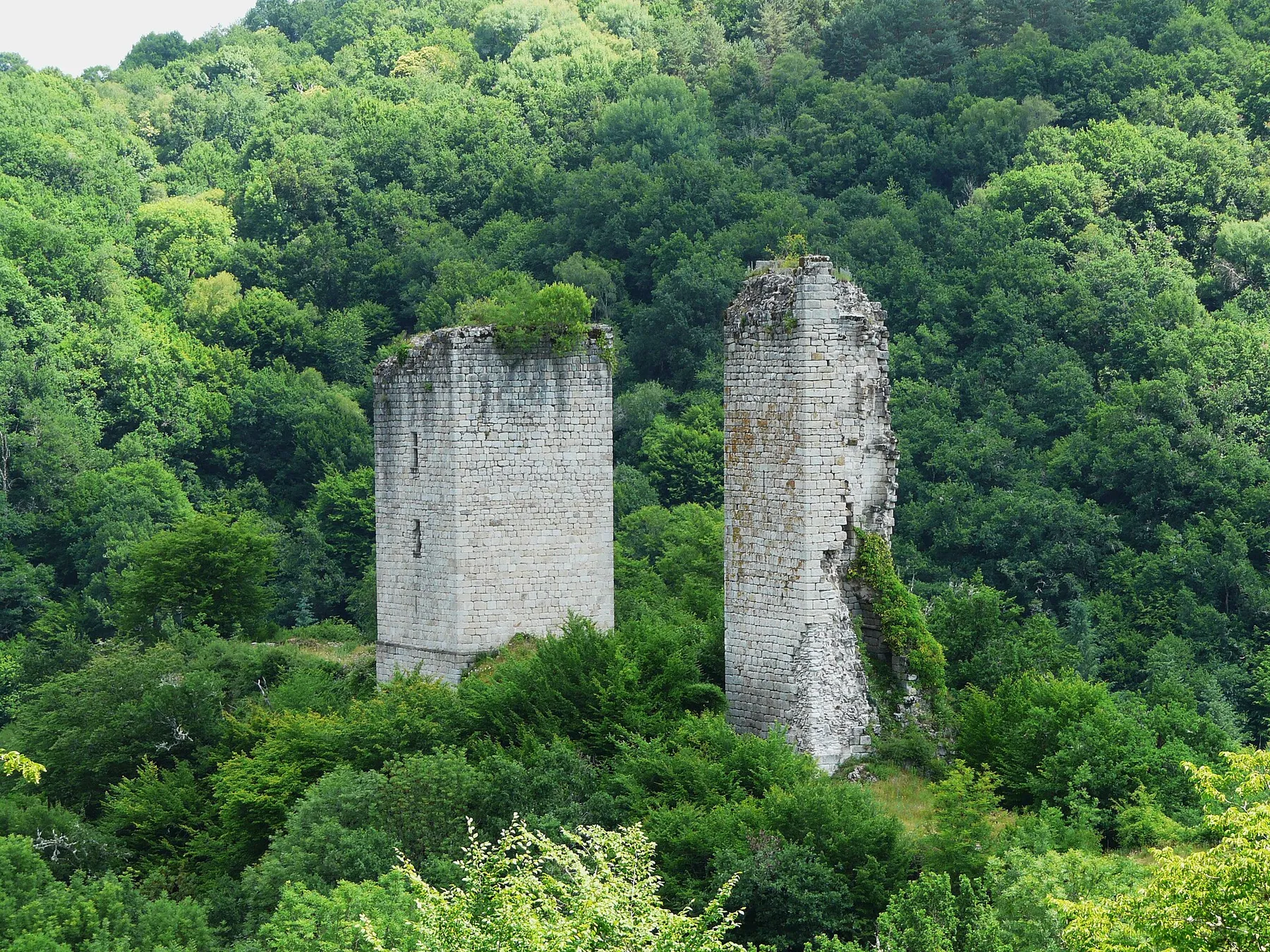 Les tours de Carbonnières, Goulles, Corrèze, France.