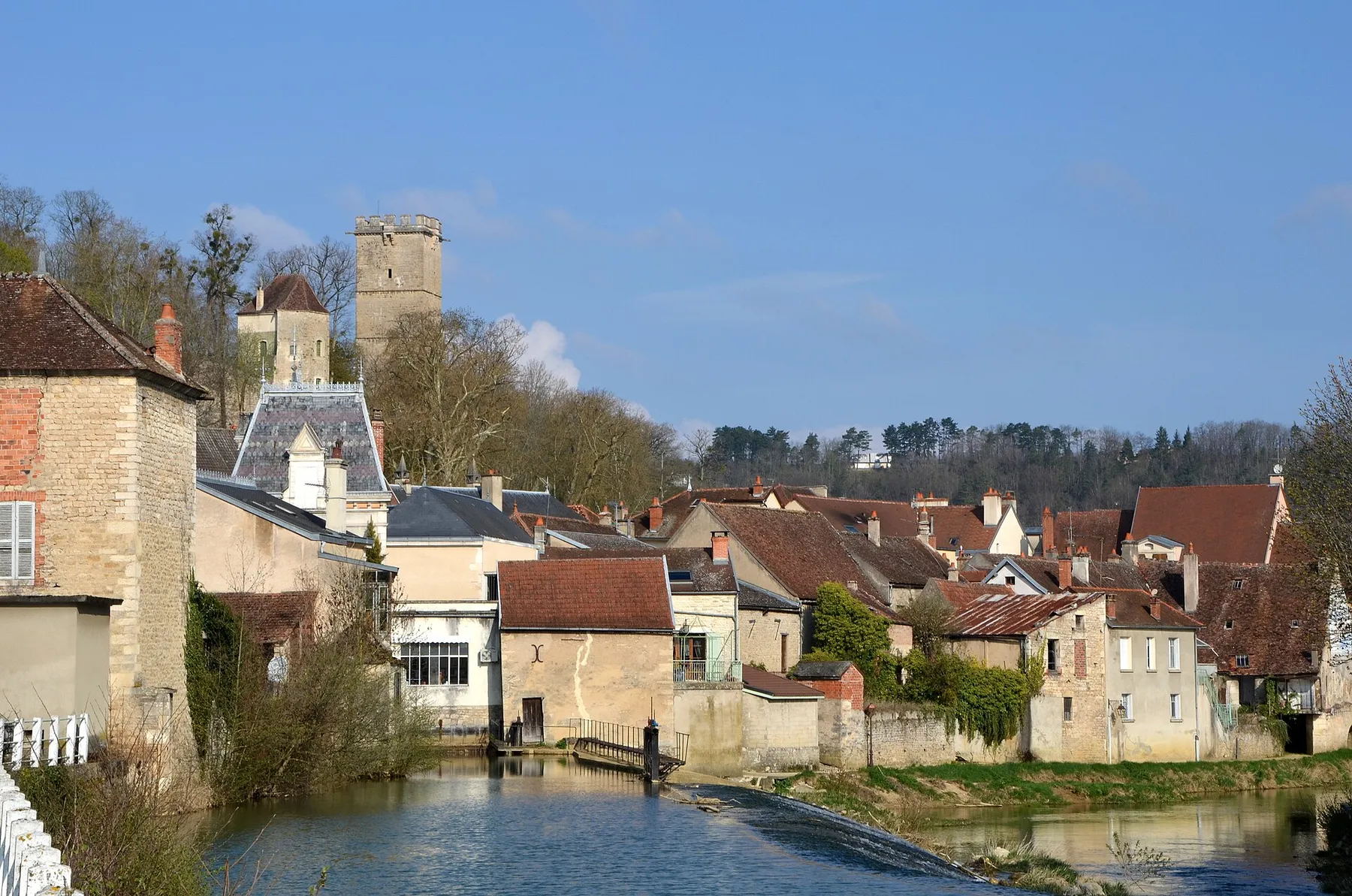 The Brenne river in Montbard, Côte d'Or, Bourgogne, France