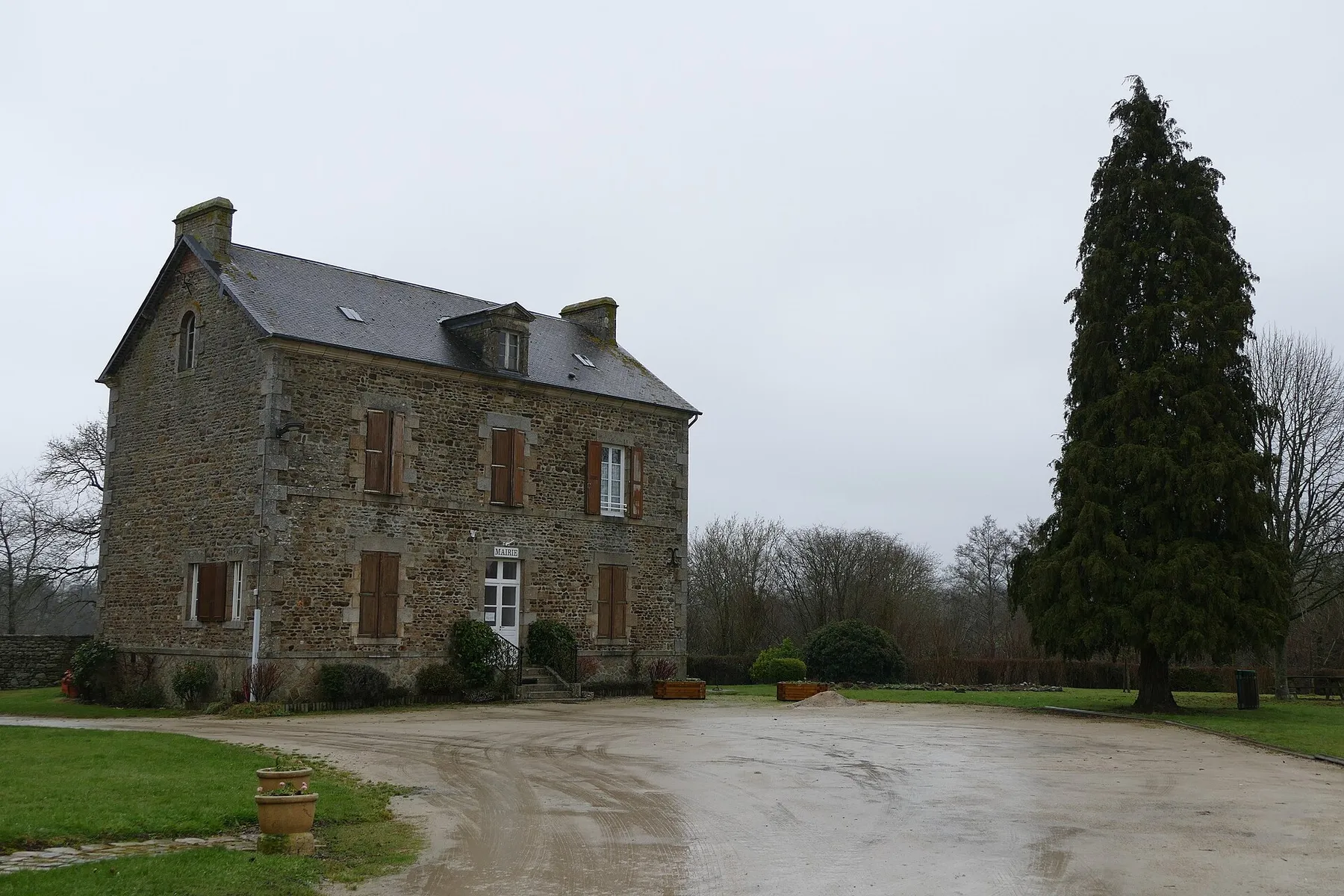 The city hall in La Roche-Mabile (Orne, Normandie, France).