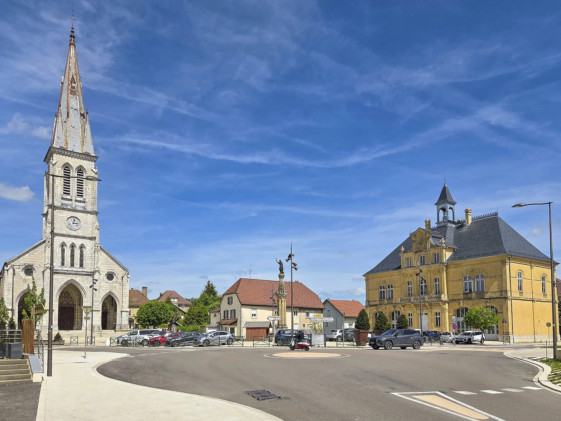 Le centre-ville du Russey, commune française du département du Doubs.