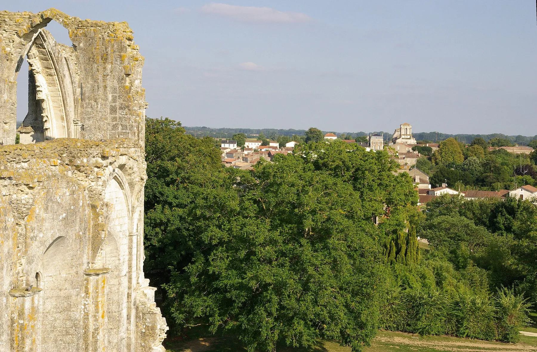 Part of view of Maillezais village in vendée