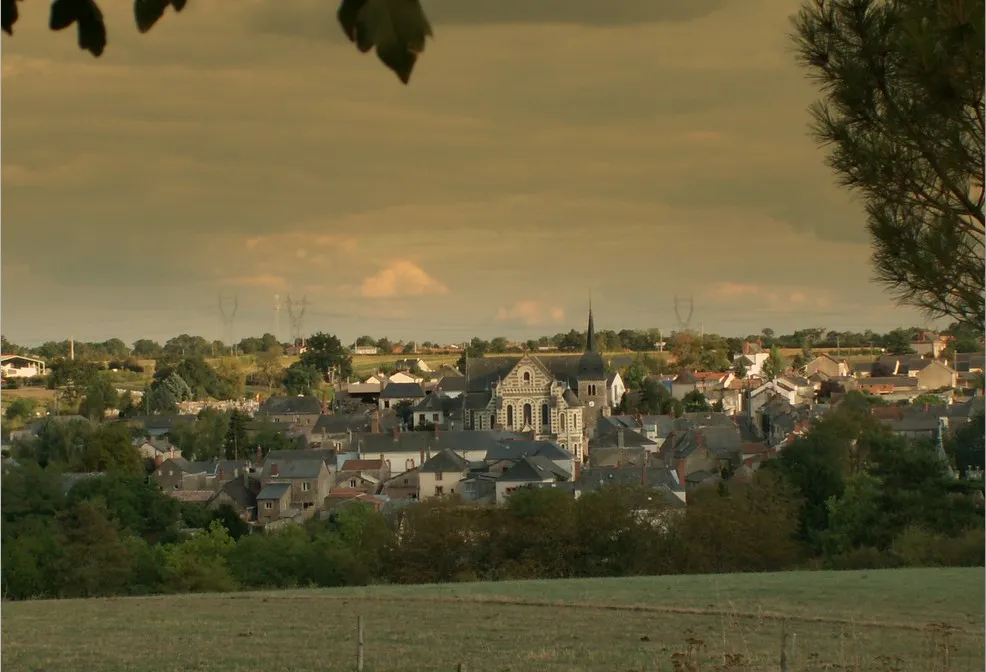 Panorama de la commune de Chanzeaux (Maine-et-Loire, France) depuis la Montée.